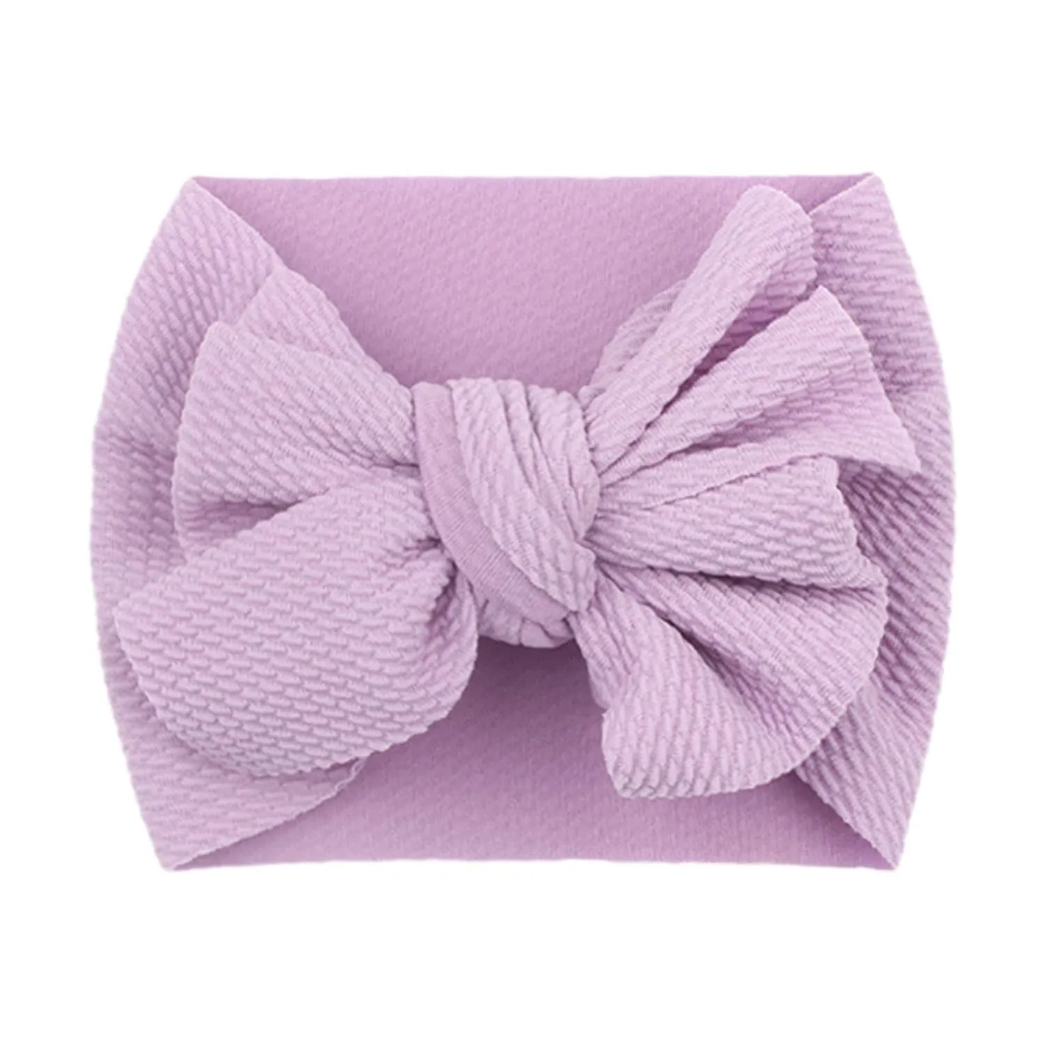 Bow Headband Elastic Knotted Headband Makeup Hair Headband Hair Bandanas Birthday Party Headband for Kids (Purple, One Size)