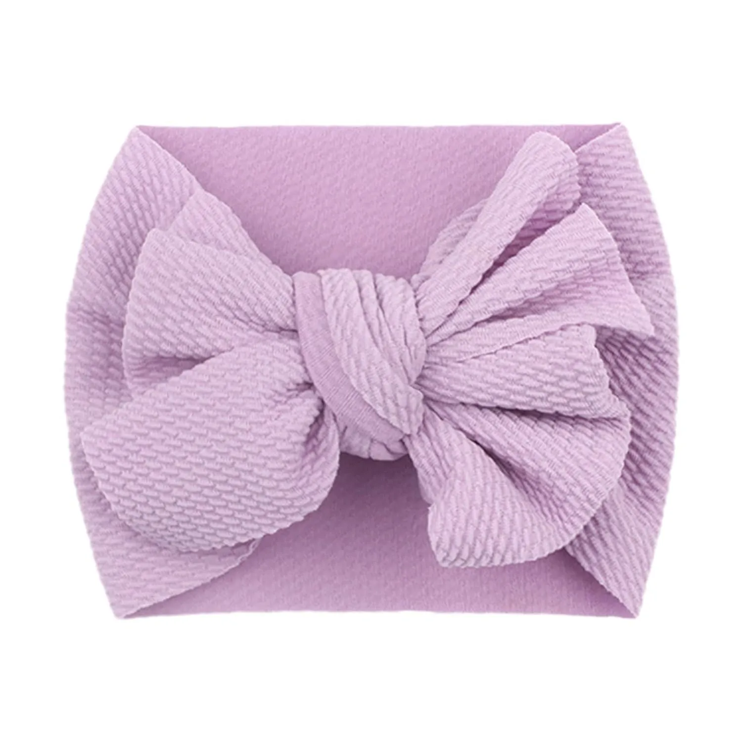 Bow Headband Elastic Knotted Headband Makeup Hair Headband Hair Bandanas Birthday Party Headband for Kids (Purple, One Size)