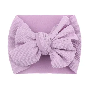 Bow Headband Elastic Knotted Headband Makeup Hair Headband Hair Bandanas Birthday Party Headband for Kids (Purple, One Size)
