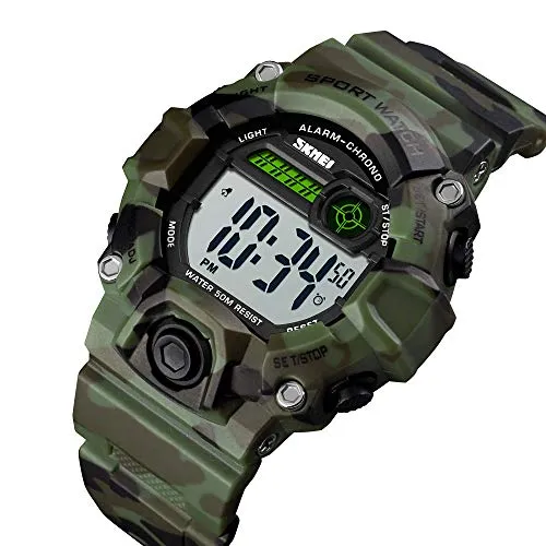 Boys Camouflage LED Sports Kids Watch Waterproof Watch