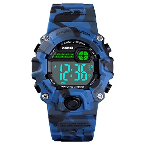 Boys Camouflage LED Sports Kids Watch Waterproof Watch