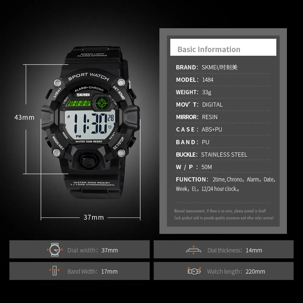 Boys Camouflage LED Sports Kids Watch Waterproof Watch