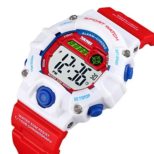 Boys Camouflage LED Sports Kids Watch Waterproof Watch