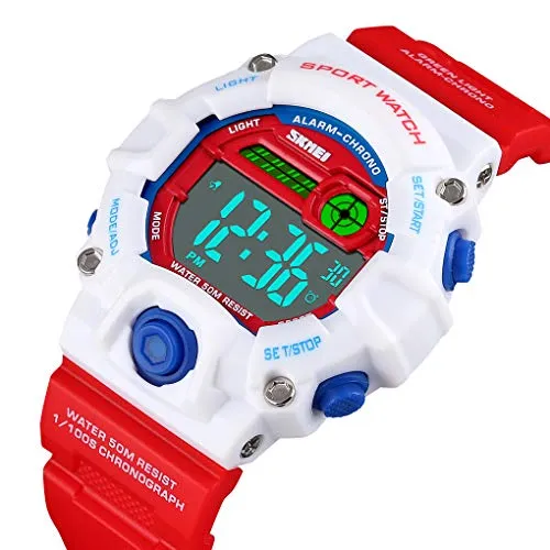 Boys Camouflage LED Sports Kids Watch Waterproof Watch