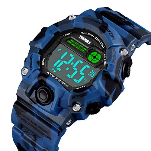 Boys Camouflage LED Sports Kids Watch Waterproof Watch