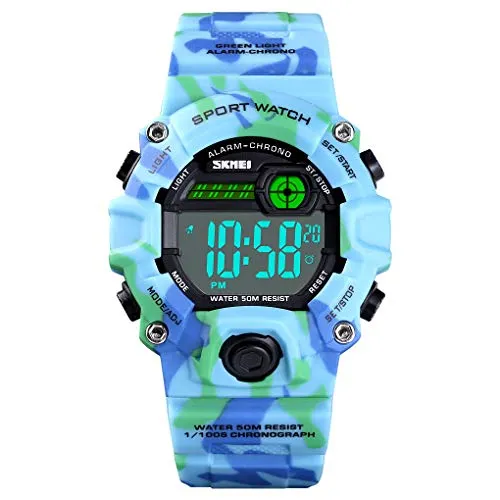 Boys Camouflage LED Sports Kids Watch Waterproof Watch
