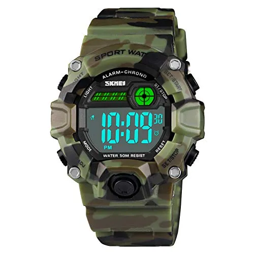 Boys Camouflage LED Sports Kids Watch Waterproof Watch