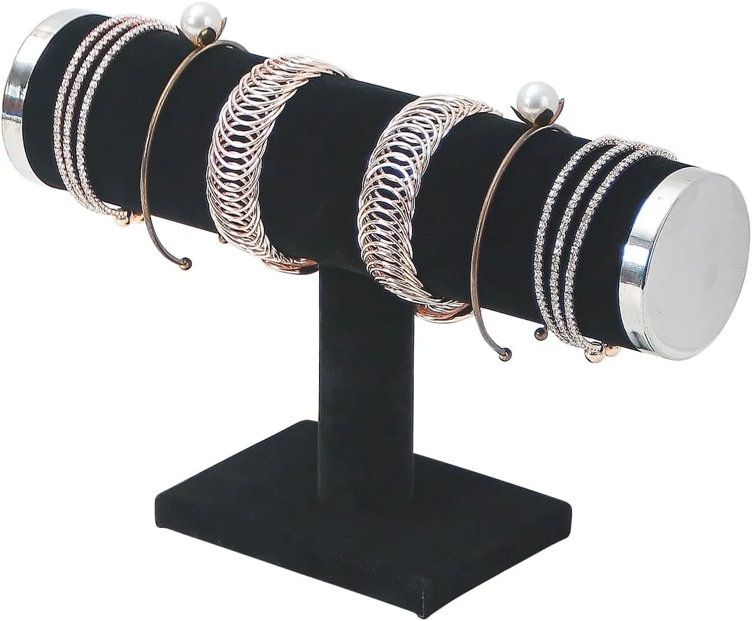 Bracelet Holder,T-bar Jewelry Organizer Display Stand for Girls (Black)