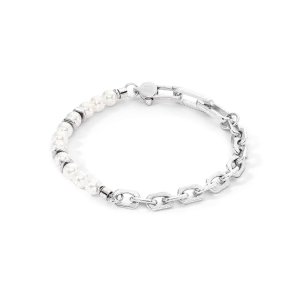 Bracelet Pearls Fusion link chain white