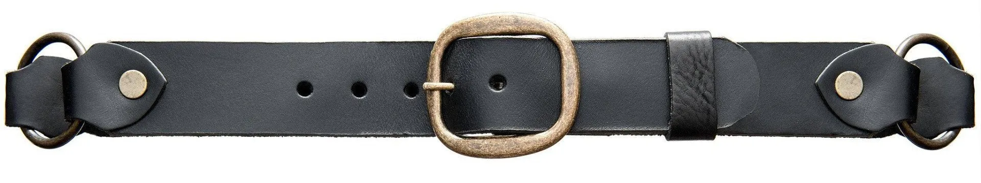 Braided Brass Ring Belt - Black