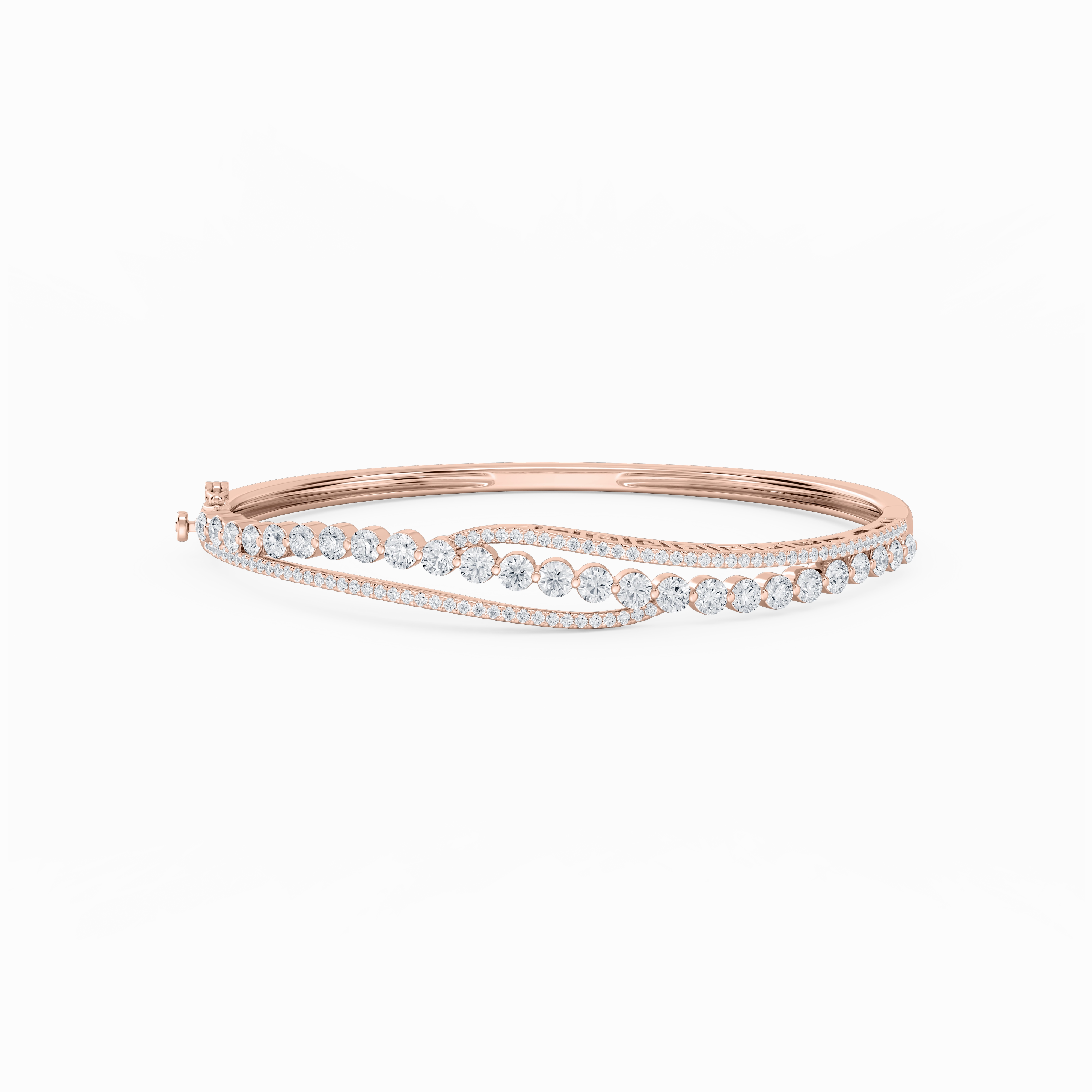 3 ctw Round Lab Grown Diamond Open Bypass Bangle Bracelet  - 7.25 Inches Sudden Vision Festive Vibes