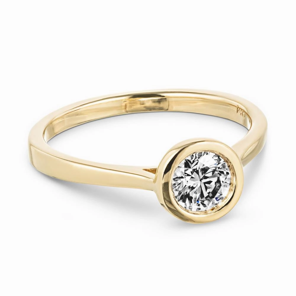 Artful Gift Business casual Elsa Emerald Lab Grown Diamond Bezel Set Floating Solitaire Engagement Ring