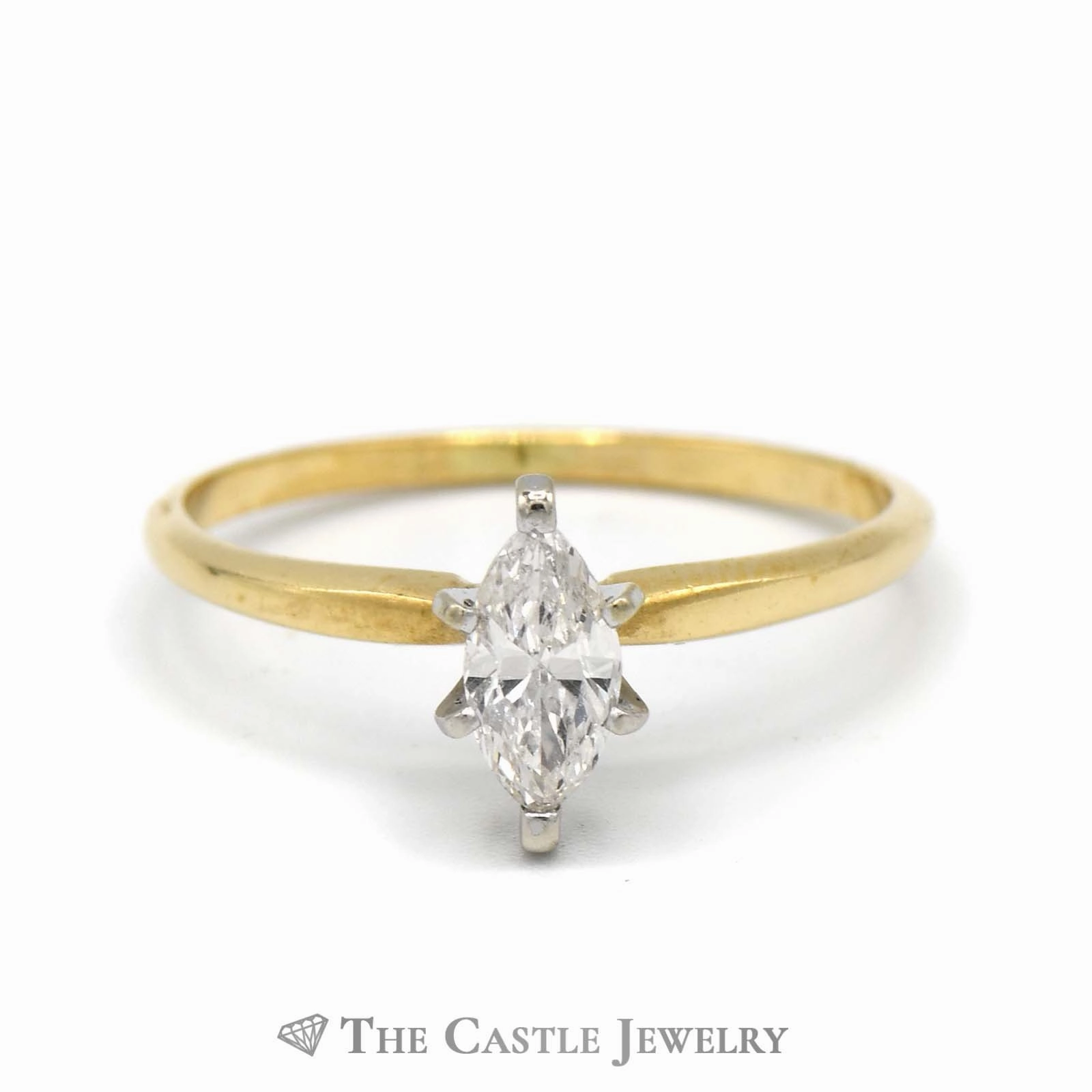 .60ct Marquise Cut Diamond Solitaire Engagement Ring in 14k Yellow Gold Designer Adornment