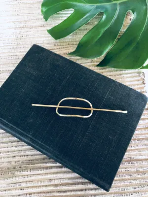 Brass Half Moon Hairpin