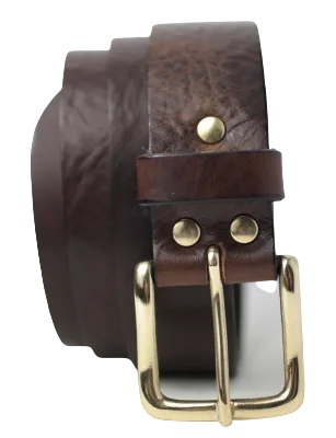 Brass Half Square 1 1/2 Inch (38mm) Leather Belt