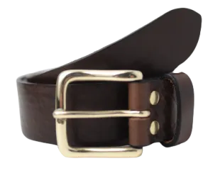 Brass Half Square 1 1/2 Inch (38mm) Leather Belt