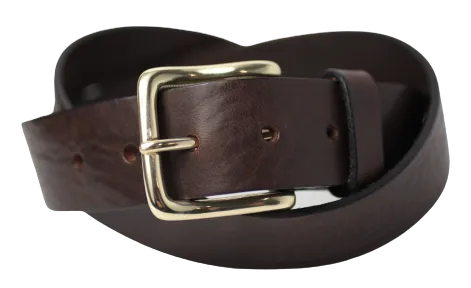 Brass Half Square 1 1/2 Inch (38mm) Leather Belt