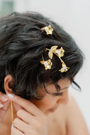 bridal floral hair pins set of 3 AWA- 25030