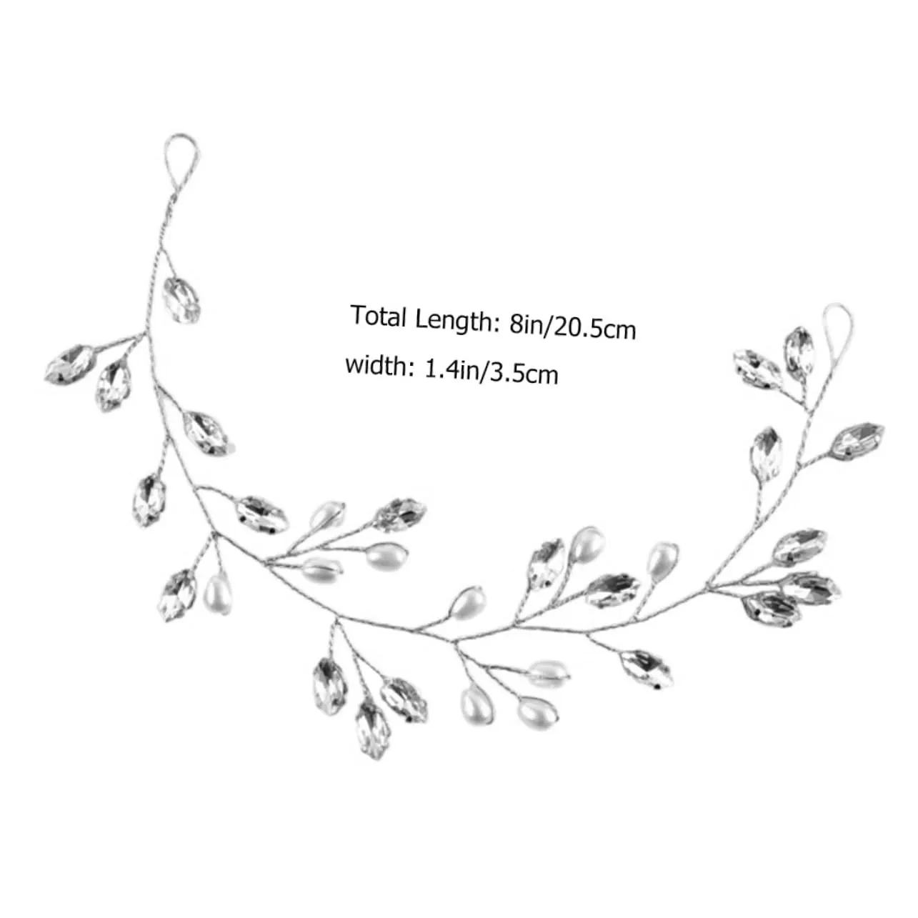 Bridal Hair Jewelry Silver Pearl Rhinestone Hair Vines for Wedding and Party Decorations