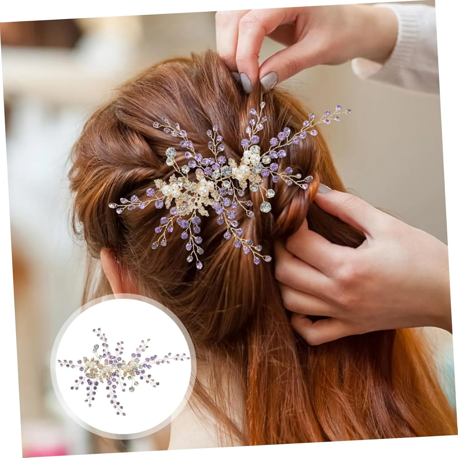 Bridal Headpiece Pearl Rhinestone Headband for Wedding Hair Accessories