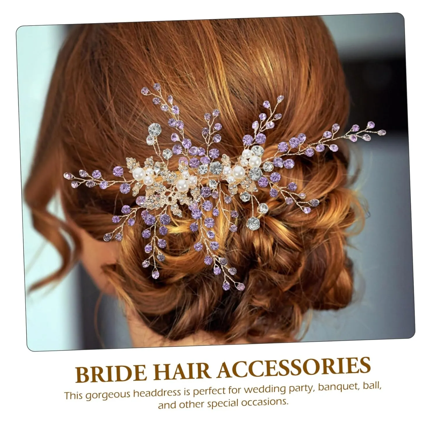 Bridal Headpiece Pearl Rhinestone Headband for Wedding Hair Accessories