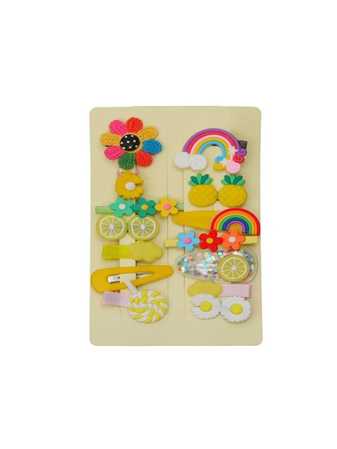 Bright Pineapple and Daisy Hair Clip Set
