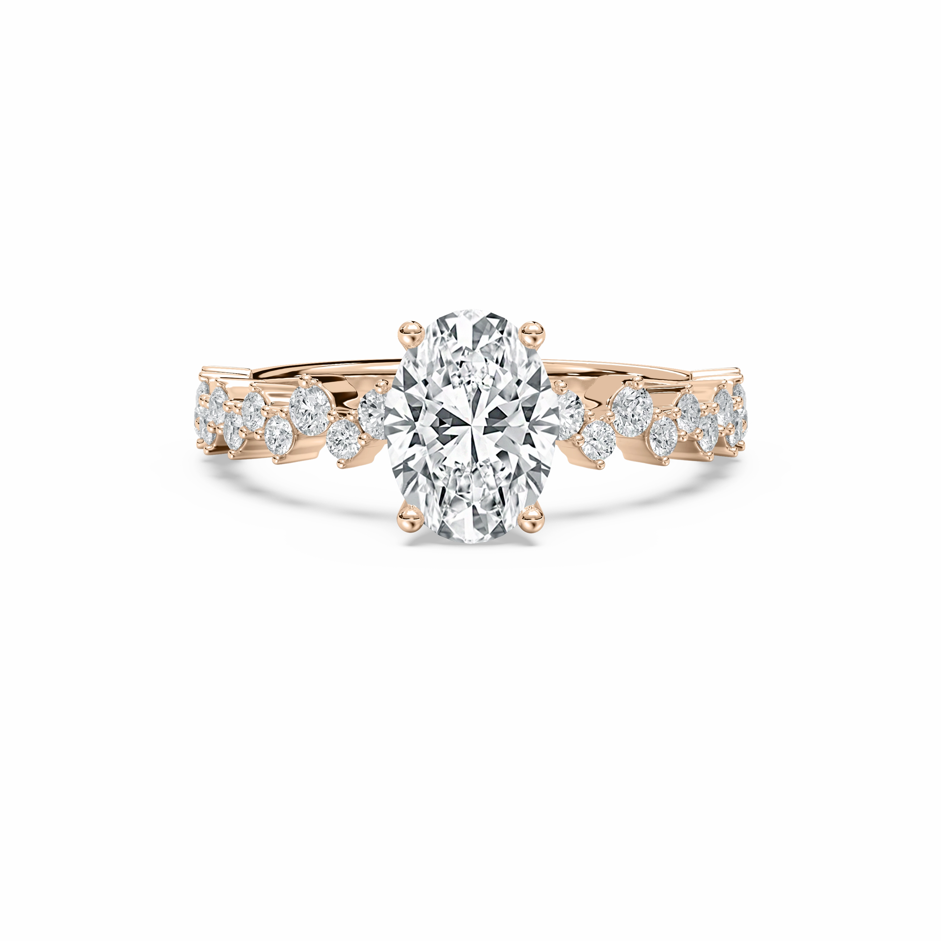 Brisa 1 ??? ctw Oval Lab Grown Diamond Alternating Side Stone Engagement Ring Quality Statement Groundbreaking Design