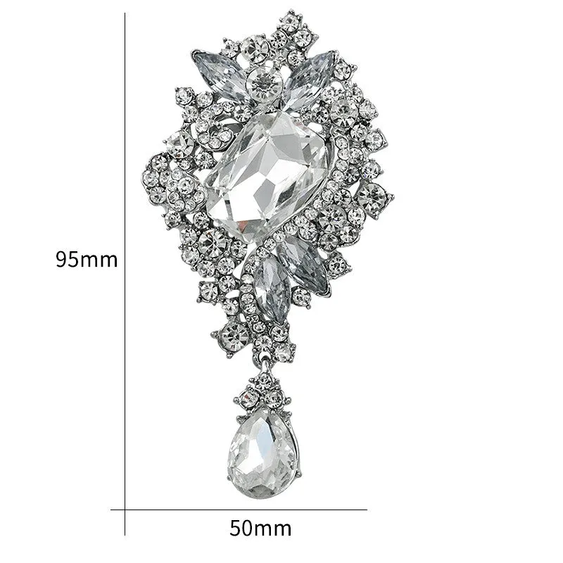 Brooch Rhinestone Flower BR-09
