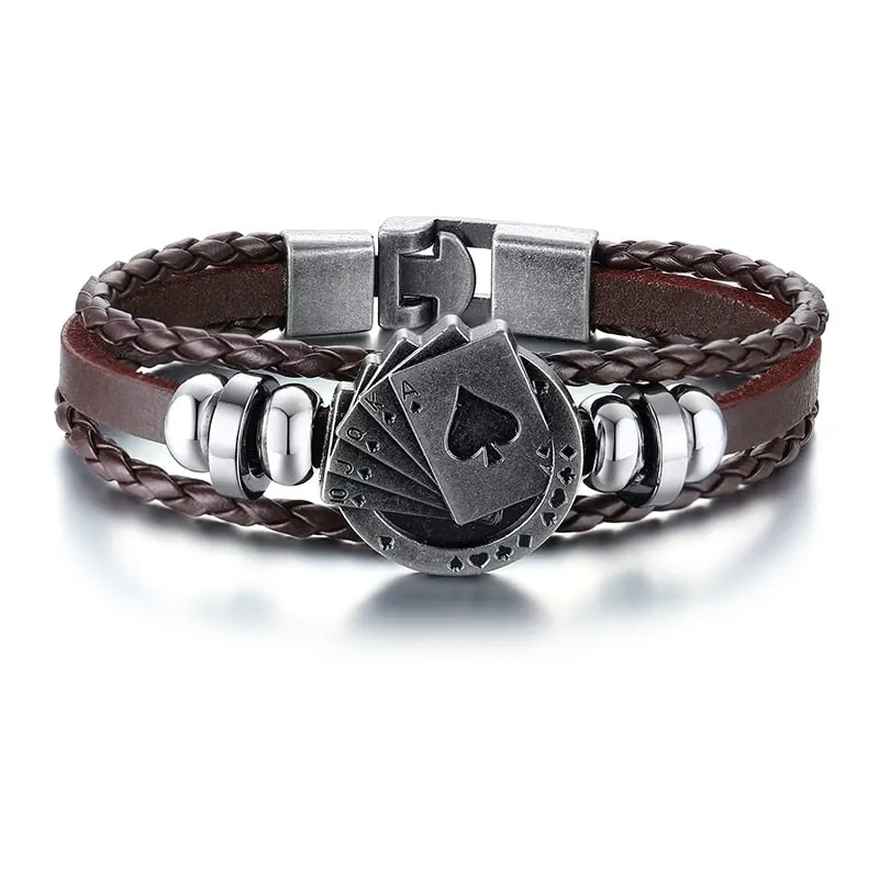BROWN LEATHER CUFF BRACELET