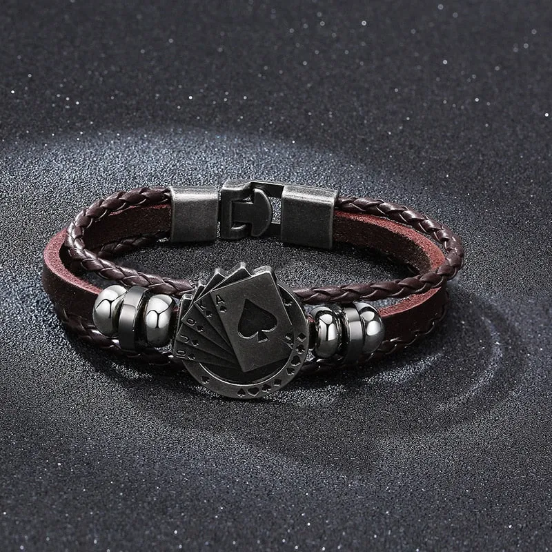 BROWN LEATHER CUFF BRACELET