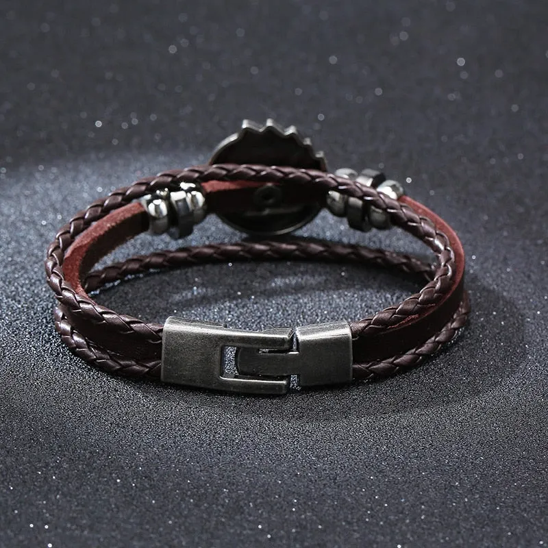 BROWN LEATHER CUFF BRACELET