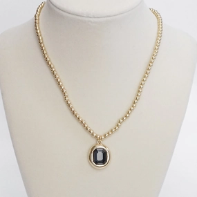 Bubble Crystal Pendant Necklace Gold Silver Black Clear Romantic Touch