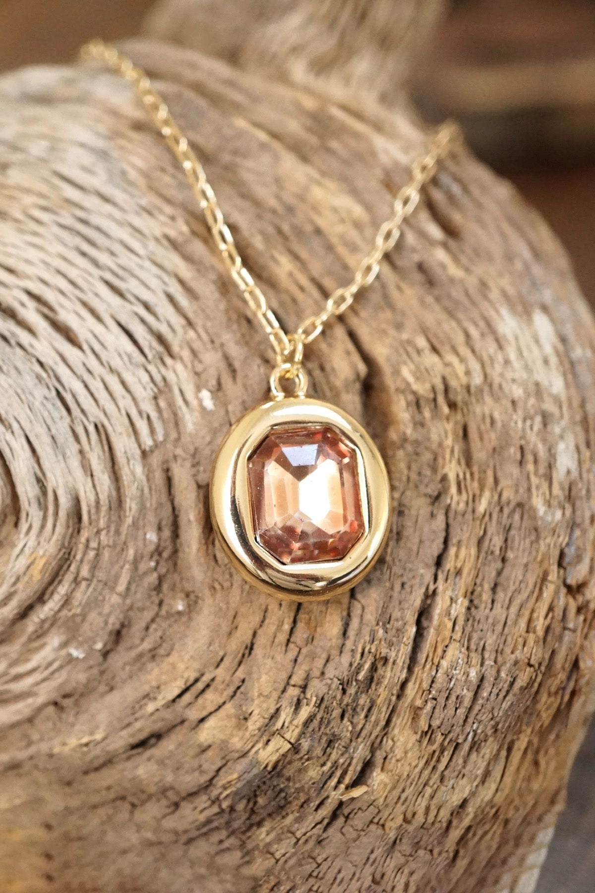 Bubble Pendant Necklace Blue Peach Clear Excellent Style Present Piece