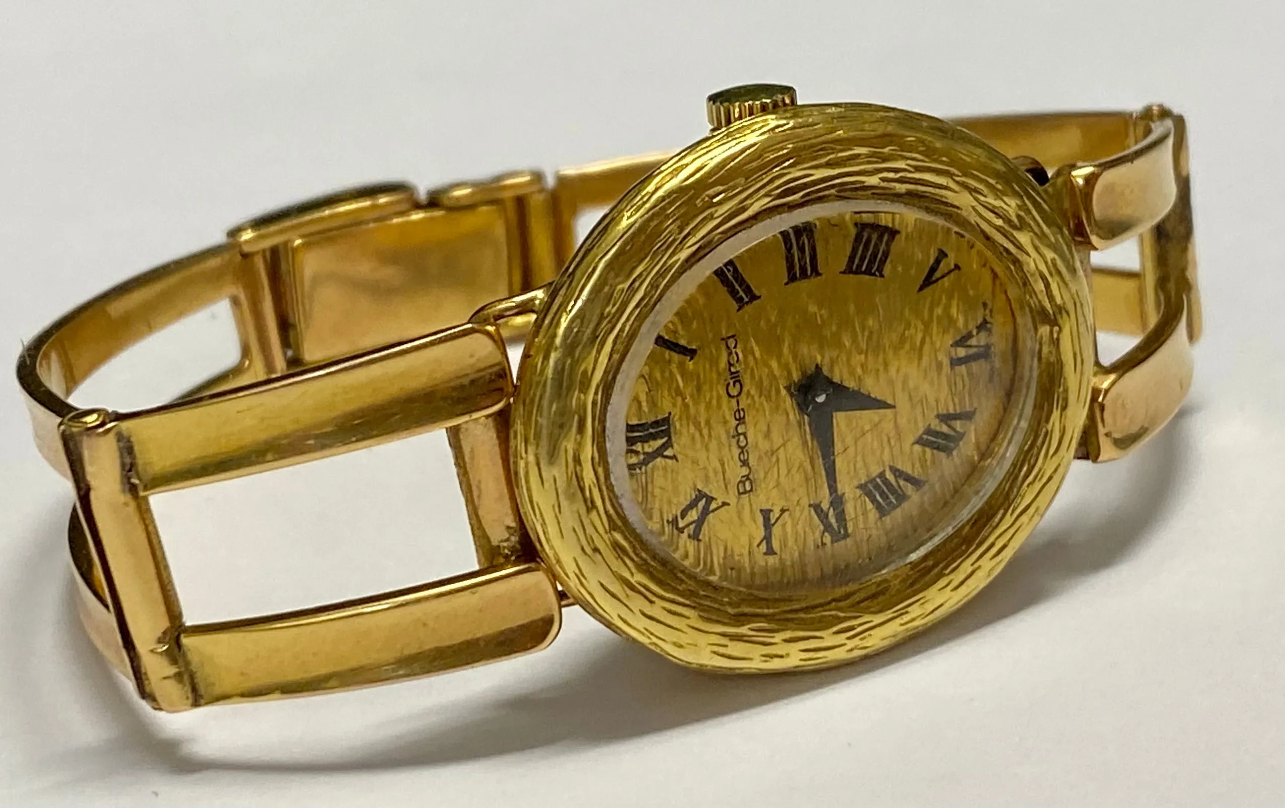 BUECHE GIROD Vintage 1960's Art Deco Style 18K YG Ladies Watch- $20K APR w/ COA!