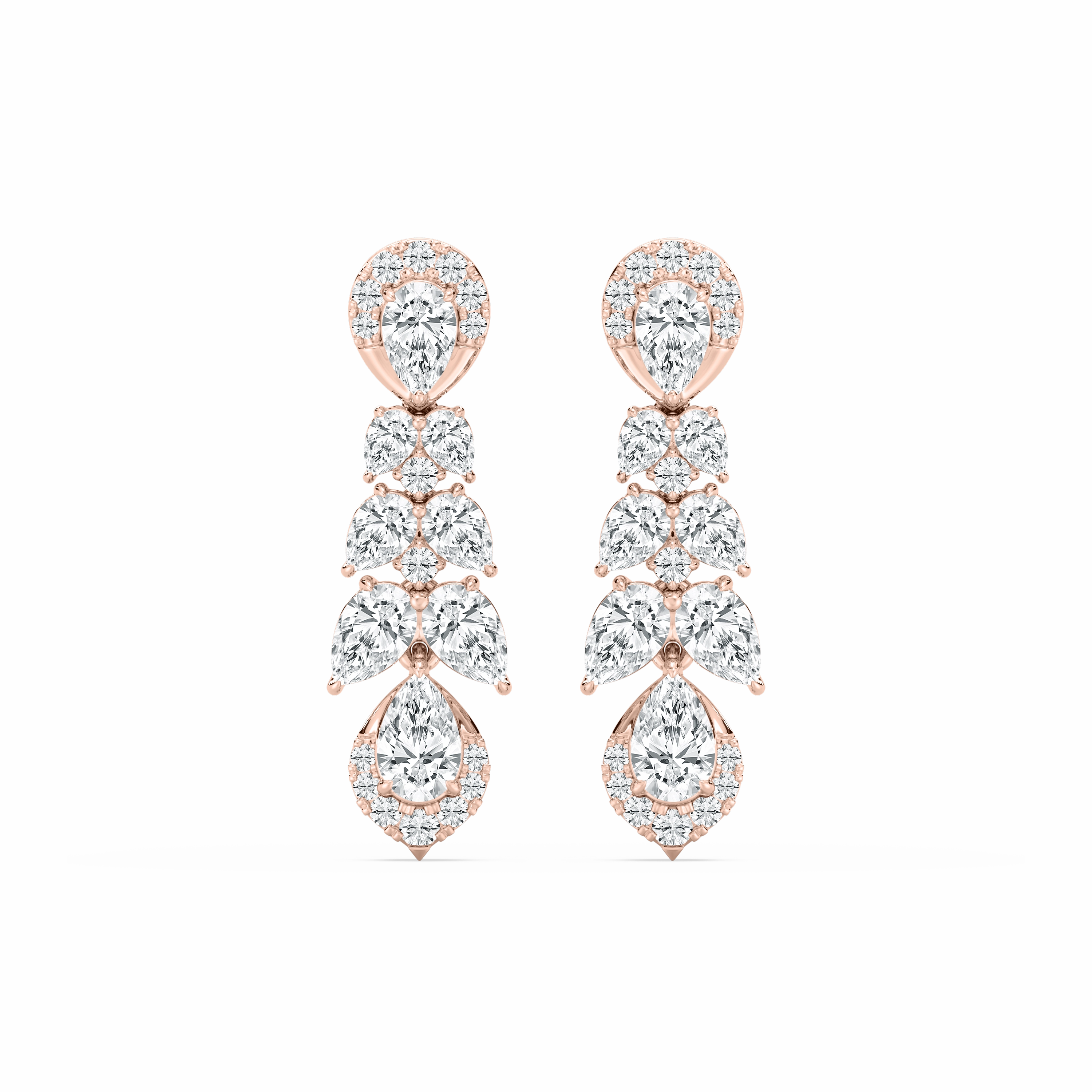 Shiny Embellishment Rectangular Decoration 2 ? ctw Pear and Round Lab Grown Diamond Drop Earrings