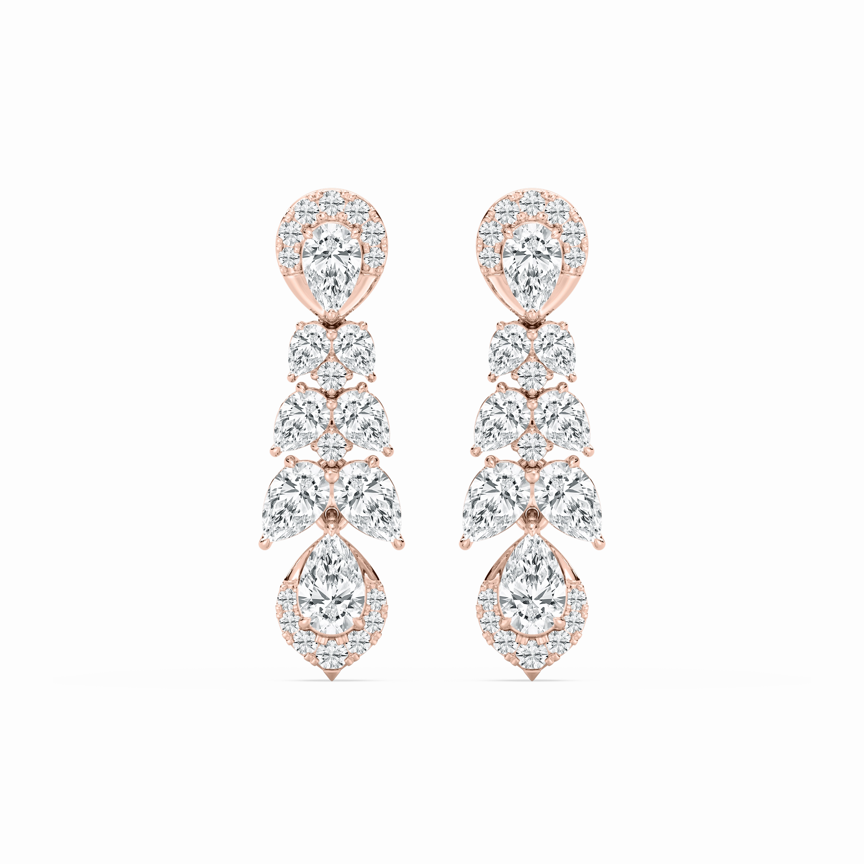 Secure Appearance Lightweight Item 2 ? ctw Pear and Round Lab Grown Diamond Drop Earrings