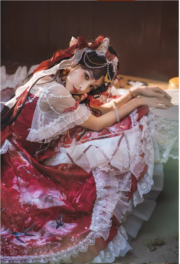 (Buyforme)Two Rural Cats~Nine-Color Deer Chinese Style Lolita Dress  Set