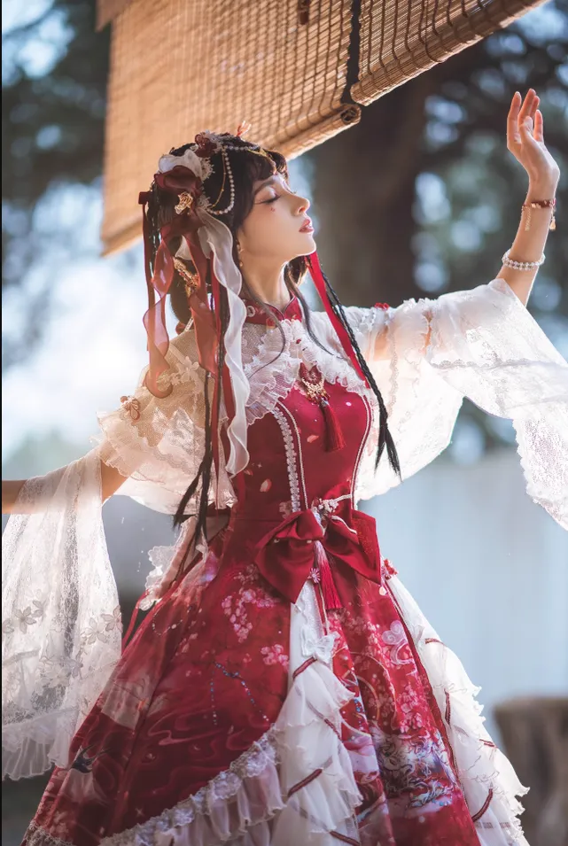 (Buyforme)Two Rural Cats~Nine-Color Deer Chinese Style Lolita Dress  Set
