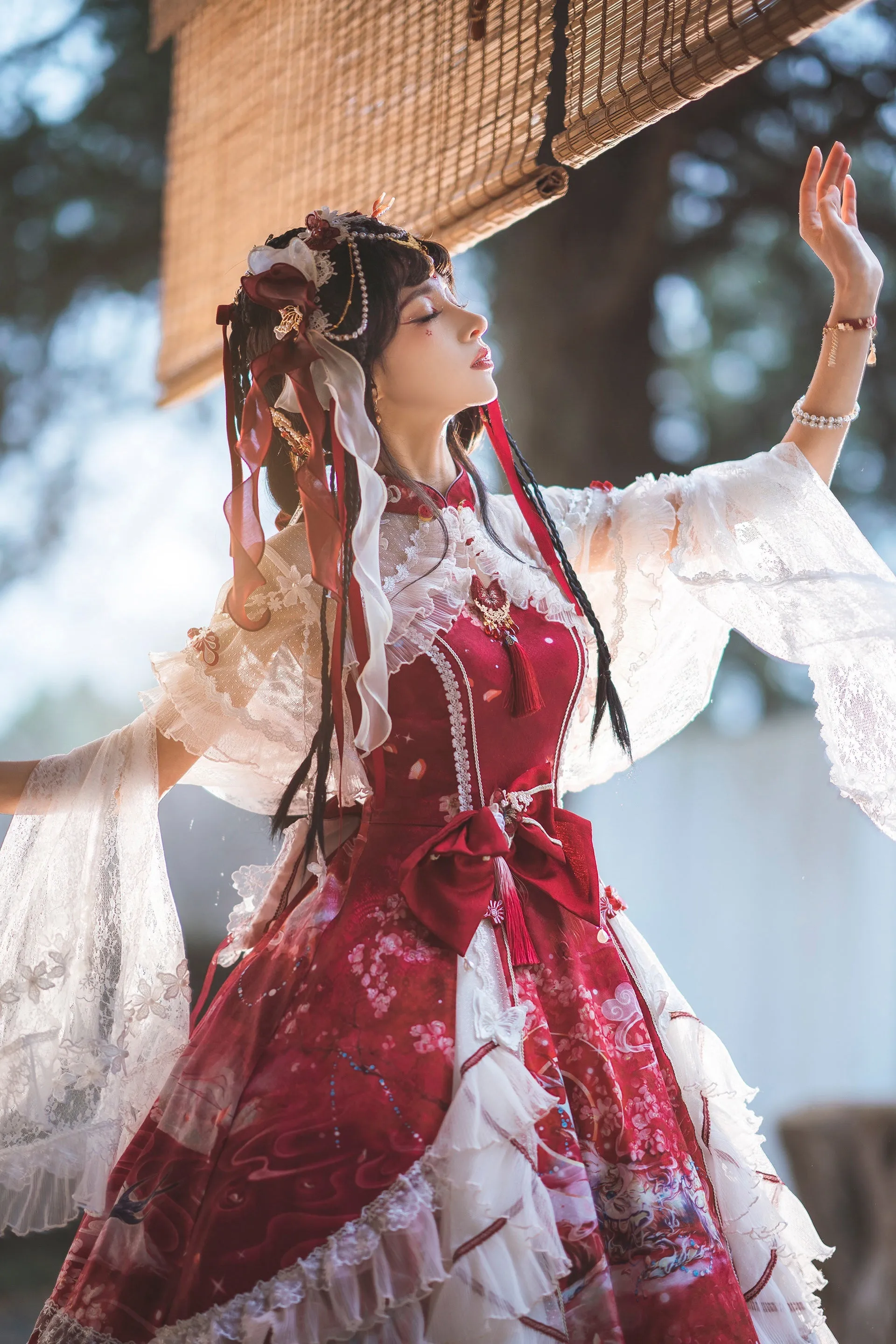 (Buyforme)Two Rural Cats~Nine-Color Deer Chinese Style Lolita Dress  Set