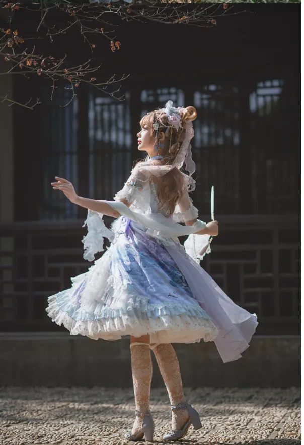 (Buyforme)Two Rural Cats~Nine-Color Deer Chinese Style Lolita Dress  Set