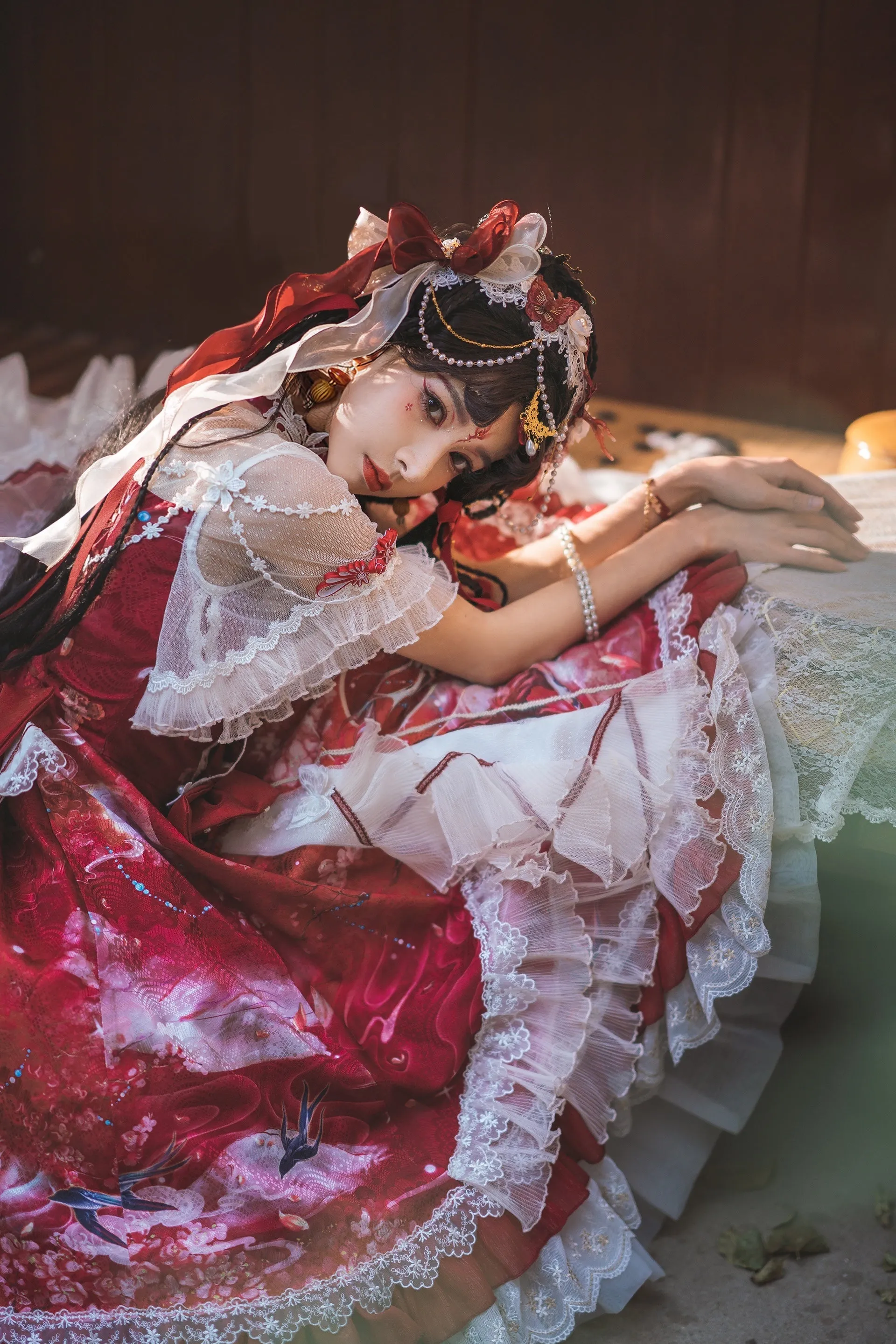(Buyforme)Two Rural Cats~Nine-Color Deer Chinese Style Lolita Dress  Set