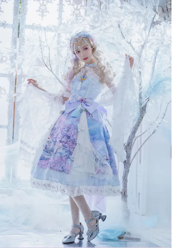 (Buyforme)Two Rural Cats~Nine-Color Deer Chinese Style Lolita Dress  Set