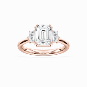 Cadyn 2 ? ctw Emerald Lab Grown Diamond Double Prong Three Stone Engagement Ring Easy Off