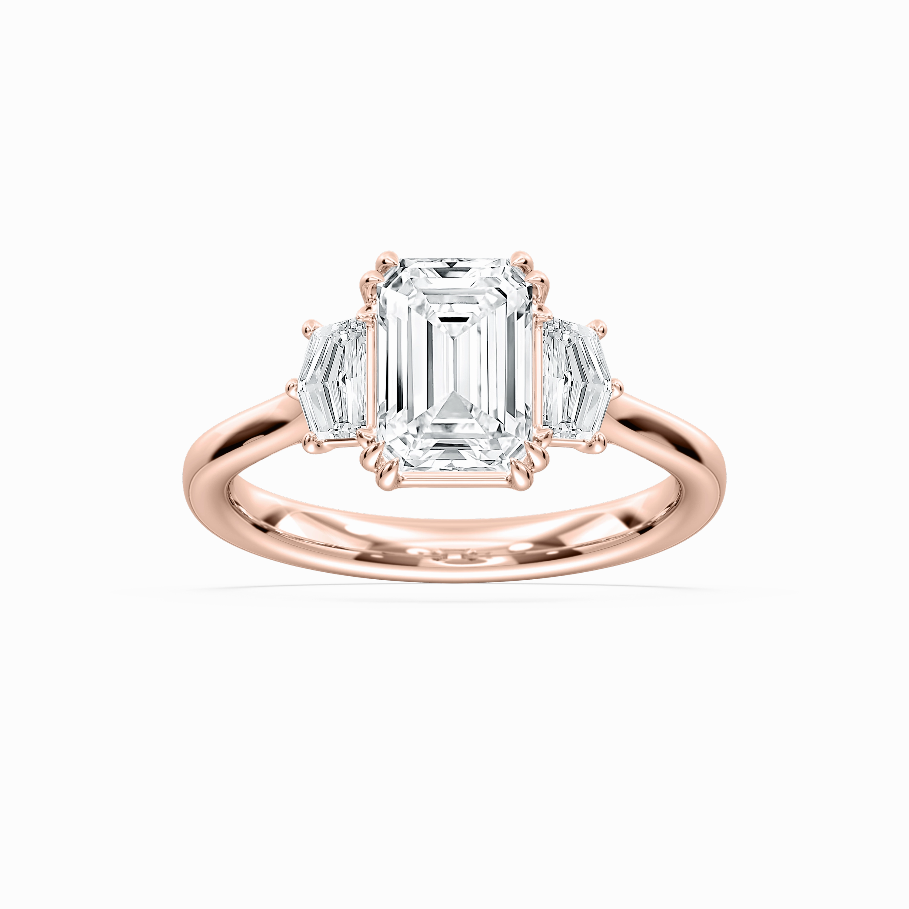 Cadyn 2 ? ctw Emerald Lab Grown Diamond Double Prong Three Stone Engagement Ring Easy Off