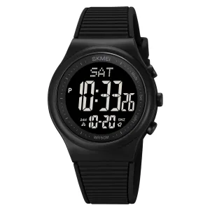 CakCity Digital Watch for Women Waterproof Stopwatch Sports Watches for Mens and Womens Unisex Outdoor Rubber Strap Multifunction Wristwatch with Luminous Display,Black/White