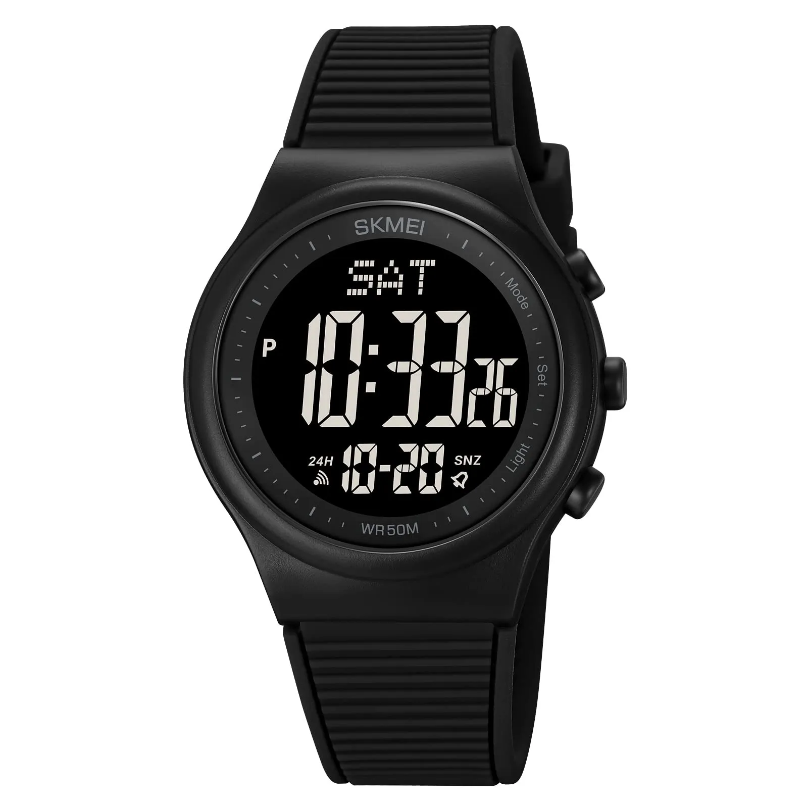 CakCity Digital Watch for Women Waterproof Stopwatch Sports Watches for Mens and Womens Unisex Outdoor Rubber Strap Multifunction Wristwatch with Luminous Display,Black/White