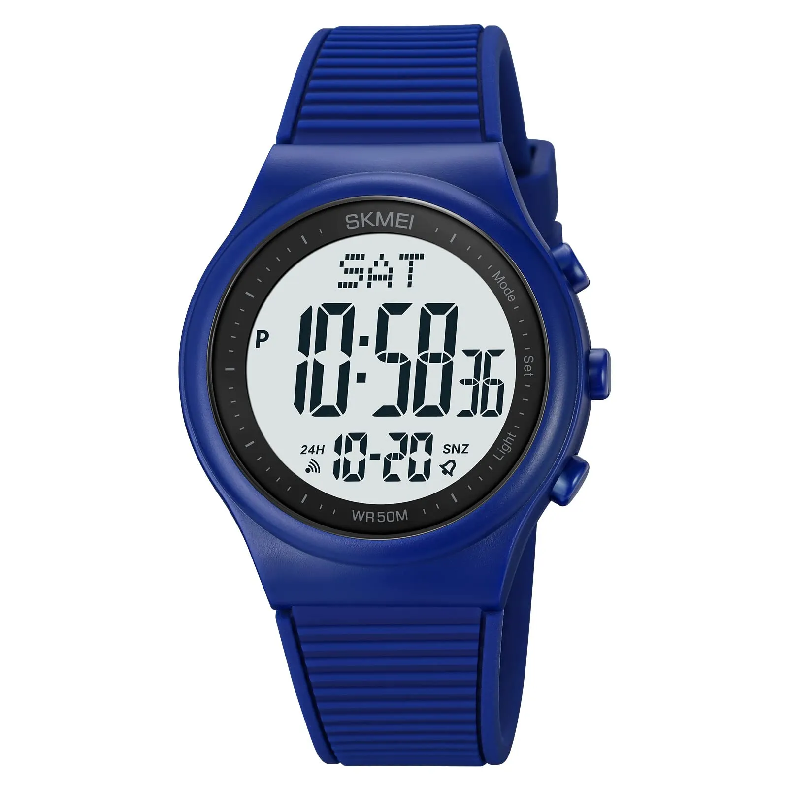 CakCity Digital Watch for Women Waterproof Stopwatch Sports Watches for Mens and Womens Unisex Outdoor Rubber Strap Multifunction Wristwatch with Luminous Display,Black/White