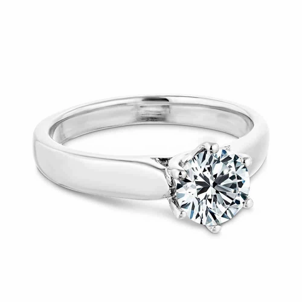Calista Round Lab Grown Diamond Six Prong Solitaire Engagement Ring Vintage Adornment