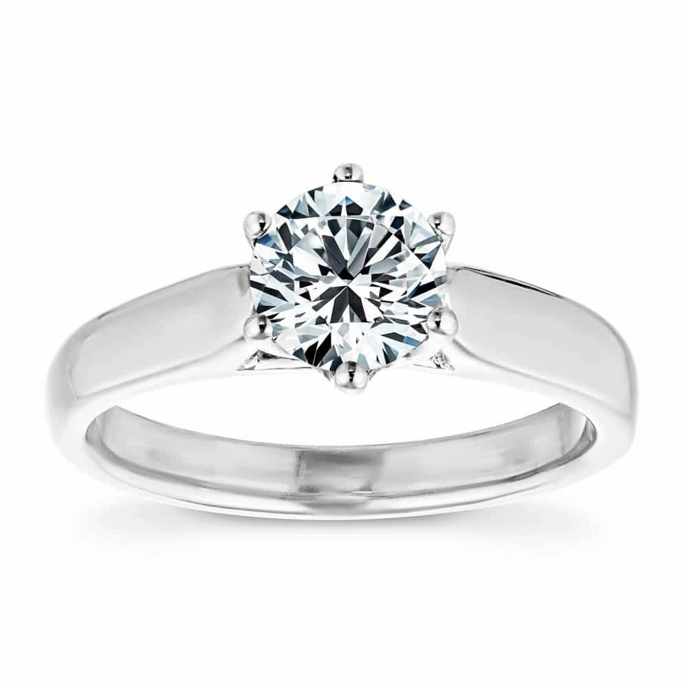 Calista Round Lab Grown Diamond Six Prong Solitaire Engagement Ring Hypoallergenic product
