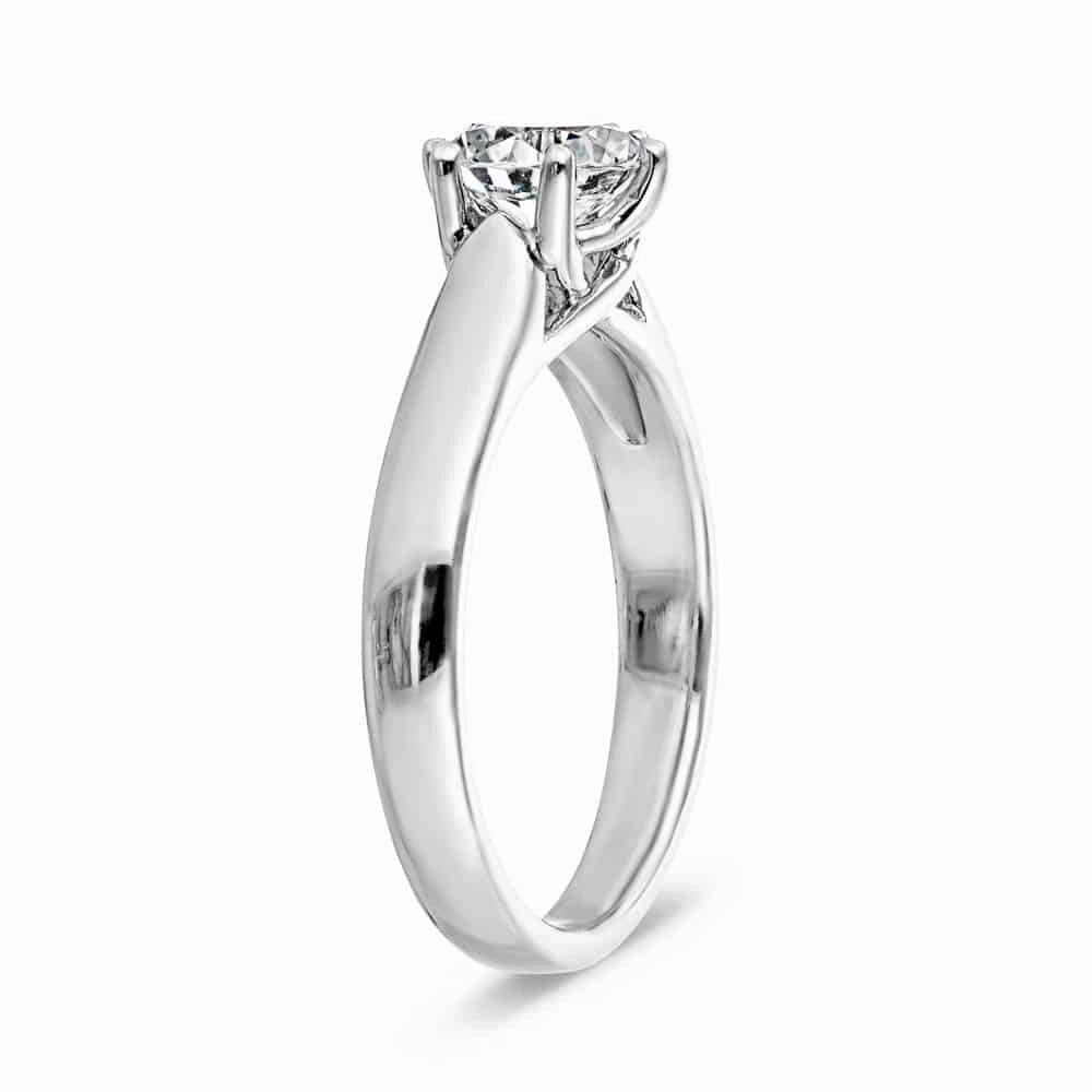 Calista Round Lab Grown Diamond Six Prong Solitaire Engagement Ring Delicate Symbol